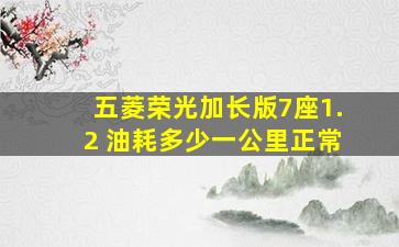 五菱荣光加长版7座1.2 油耗多少一公里正常